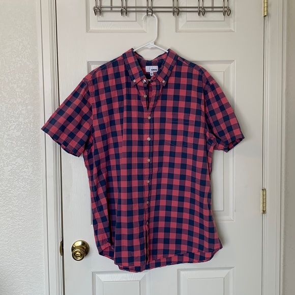 Pink and blue checkered polo for men - Picture 1 of 2
